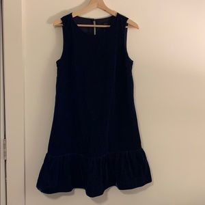 JCrew Navy Shift Ruffle Dress
